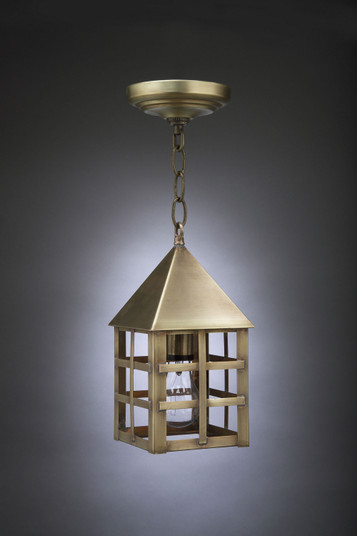 York One Light Hanging Lantern in Antique Brass (196|7112ABMEDCLR)