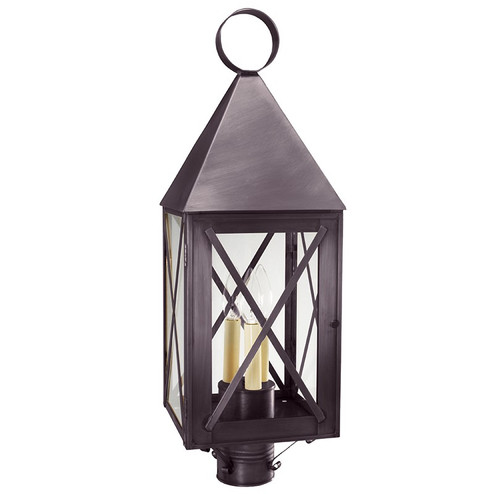 York Three Light Post Mount in Dark Brass (196|7053DBLT3CLR)