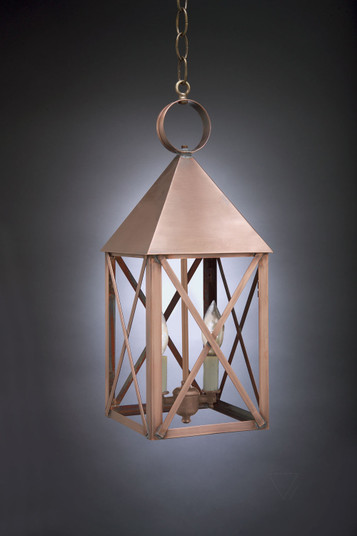 York Two Light Hanging Lantern in Antique Copper (196|7042ACLT2CLR)