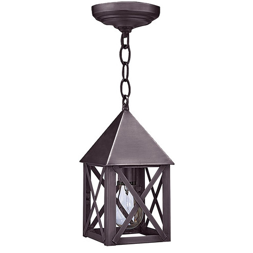 York One Light Hanging Lantern in Dark Brass (196|7012DBMEDCLR)