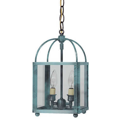 Foyer Two Light Hanging Lantern in Verdi Gris (196|6812VGLT2CLR)