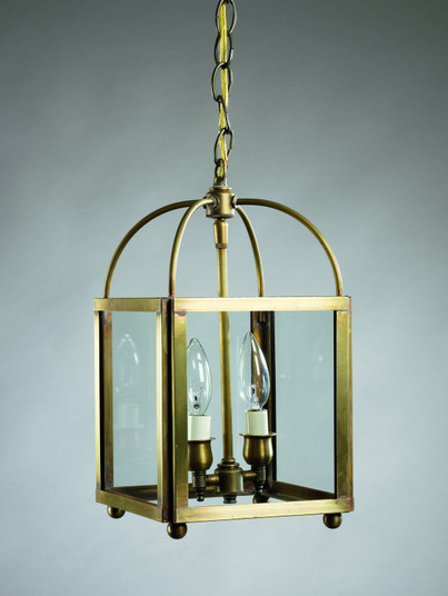 Foyer Two Light Hanging Lantern in Antique Brass (196|6812ABLT2CLR)