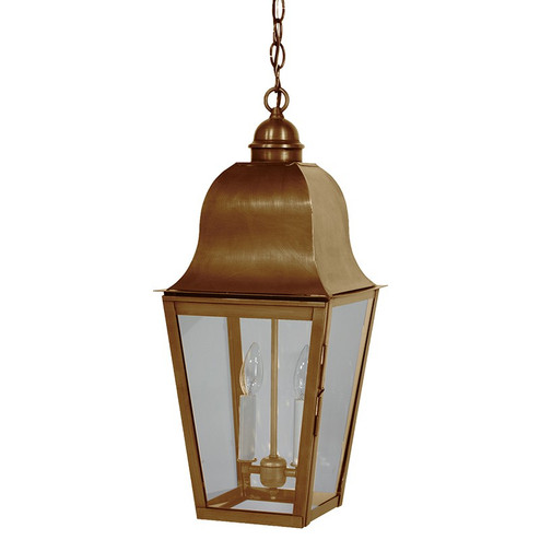 Imperial Two Light Hanging Lantern in Antique Brass (196|6412ABLT2CLR)