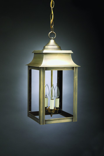 Concord Three Light Hanging Lantern in Antique Brass (196|5632ABLT3CLR)