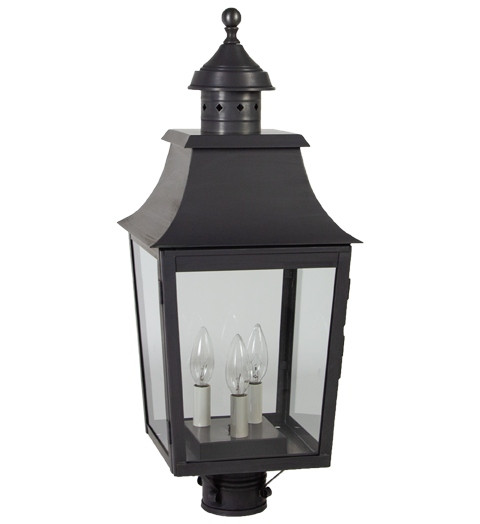 Sharon Three Light Post Mount in Dark Brass (196|5543DBLT3CLR)