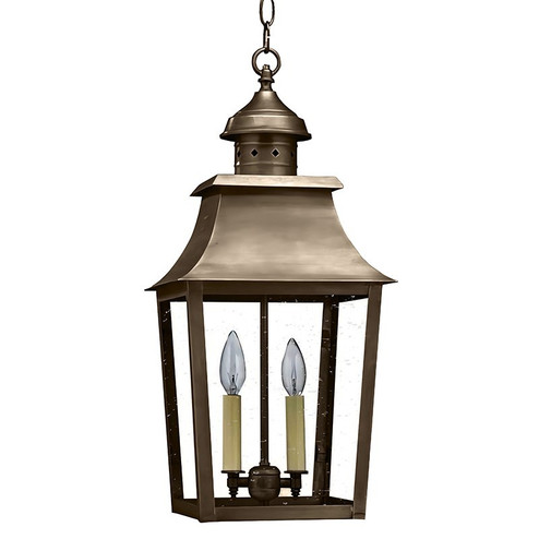 Sharon Two Light Hanging Lantern in Dark Antique Brass (196|5542DABLT2CSG)