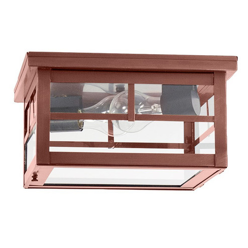 Flush Two Light Flush Mount in Antique Copper (196|4404ACMED2CLR)