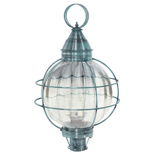 Round Three Light Post Mount in Verdi Gris (196|2863VGLT3OPT)