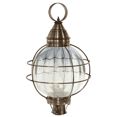 Round Three Light Post Mount in Dark Antique Brass (196|2863DABLT3OPT)