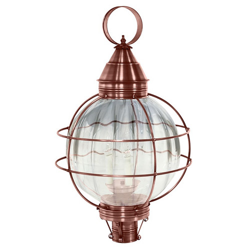 Round Three Light Post Mount in Antique Copper (196|2863ACLT3OPT)