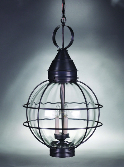Round Three Light Hanging Lantern in Dark Brass (196|2862DBLT3OPT)