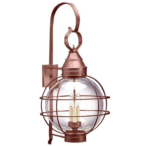 Round Three Light Wall Mount in Antique Copper (196|2861ACLT3CLR)