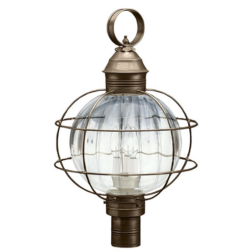 Round Three Light Post Mount in Dark Antique Brass (196|2853DABLT3OPT)