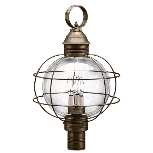 Round Three Light Post Mount in Dark Antique Brass (196|2853DABLT3CSG)