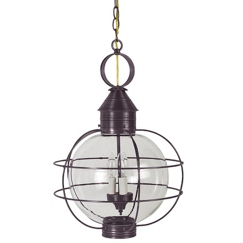Round Three Light Hanging Lantern in Dark Brass (196|2852DBLT3CSG)
