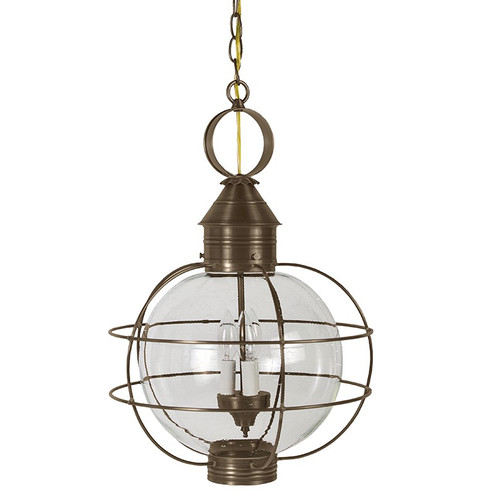 Round Three Light Hanging Lantern in Dark Antique Brass (196|2852DABLT3CSG)