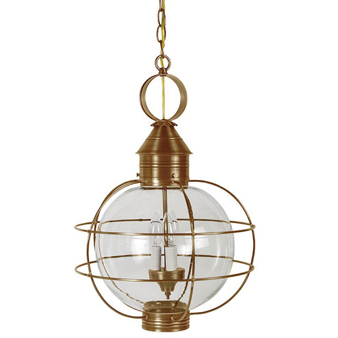 Round Three Light Hanging Lantern in Antique Brass (196|2852ABLT3CSG)