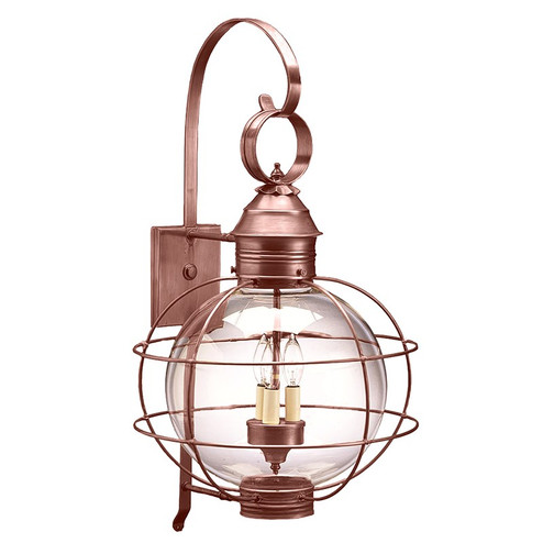 Round Three Light Wall Mount in Antique Copper (196|2851ACLT3CLR)