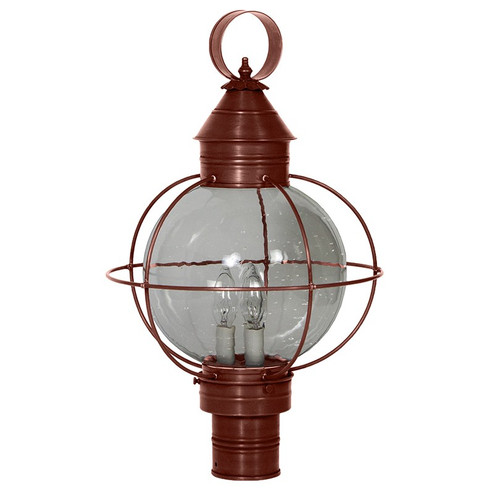 Round Three Light Post Mount in Antique Copper (196|2843ACLT3CSG)