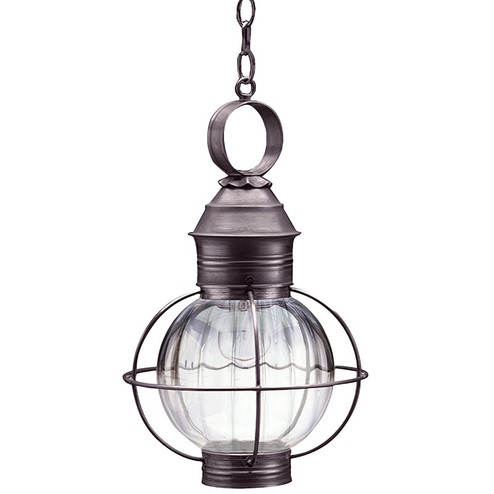 Round One Light Hanging Lantern in Dark Brass (196|2832DBMEDOPT)