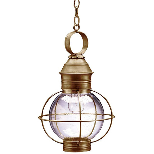Round One Light Hanging Lantern in Antique Brass (196|2832ABMEDCSG)