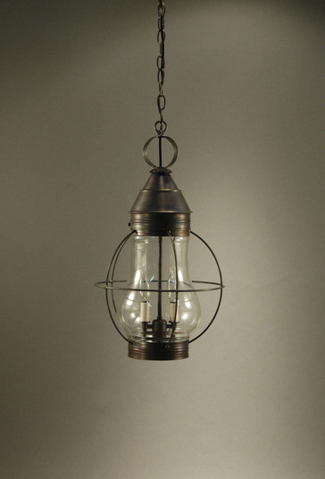 Bosc Two Light Hanging Lantern in Dark Brass (196|2742DBLT2CLR)