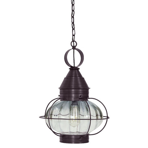 Onion One Light Hanging Lantern in Dark Brass (196|2572DBMEDOPT)