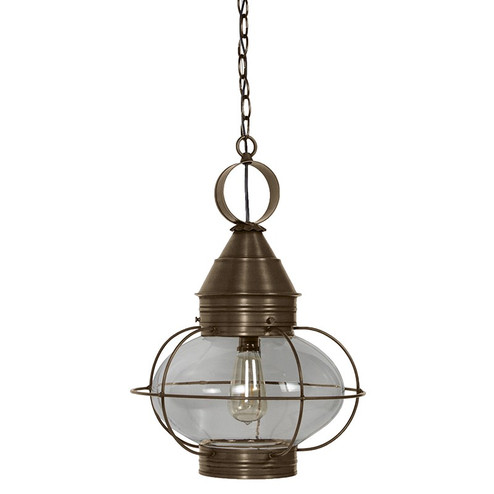 Onion One Light Hanging Lantern in Dark Antique Brass (196|2572DABMEDCLR)