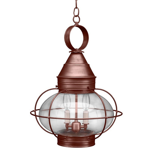 Onion Two Light Hanging Lantern in Antique Copper (196|2572ACLT2CLR)