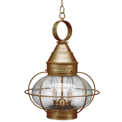 Onion Two Light Hanging Lantern in Antique Brass (196|2572ABLT2CSG)