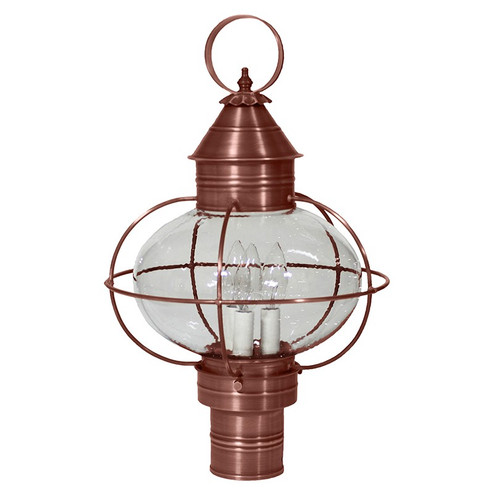 Onion Three Light Post Mount in Antique Copper (196|2543ACLT3CSG)