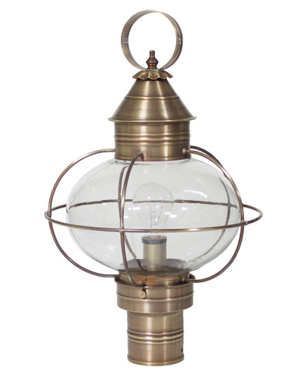 Onion One Light Post Mount in Antique Brass (196|2543ABMEDCLR)
