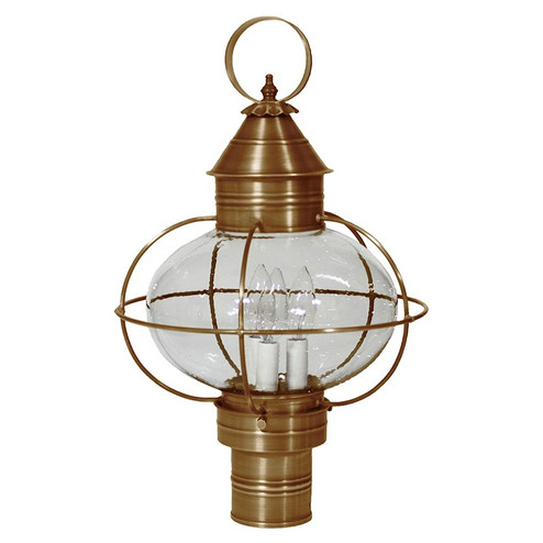 Onion Three Light Post Mount in Antique Brass (196|2543ABLT3CSG)