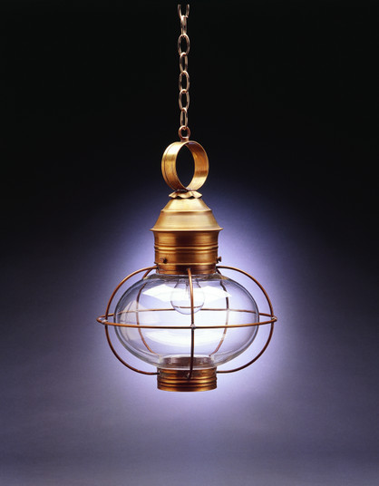 Onion One Light Hanging Lantern in Antique Brass (196|2542ABMEDCLR)