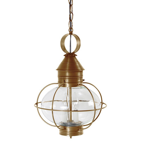 Onion Two Light Hanging Lantern in Antique Brass (196|2542ABLT2CLR)