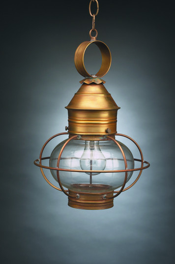 Onion One Light Hanging Lantern in Antique Brass (196|2532ABMEDCLR)