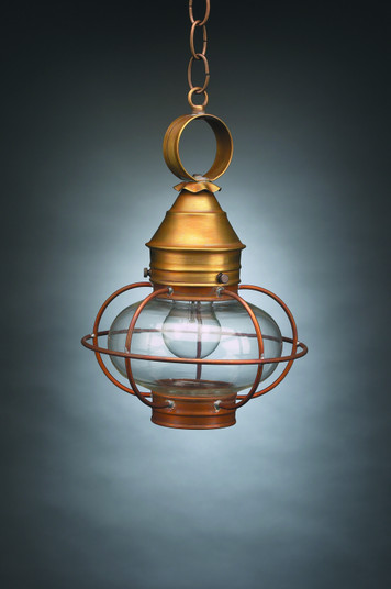 Onion One Light Hanging Lantern in Antique Brass (196|2522ABMEDCLR)