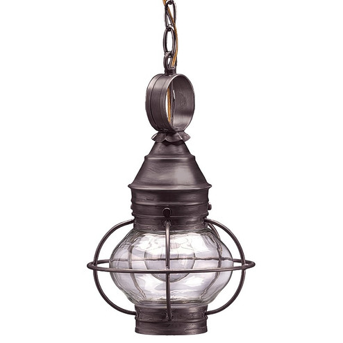 Onion One Light Hanging Lantern in Dark Brass (196|2512DBMEDCLR)