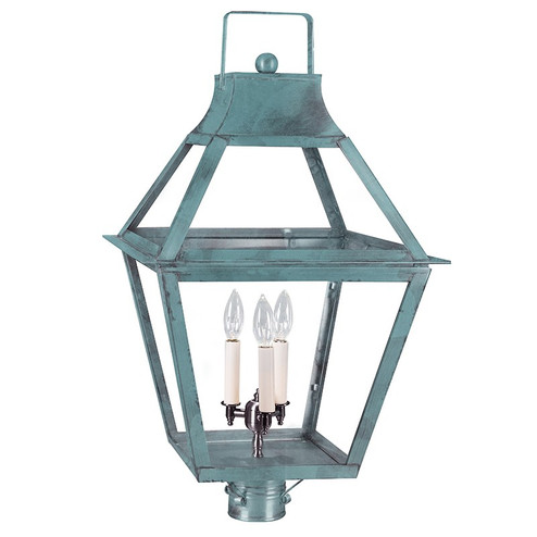 Uxbridge Three Light Post Mount in Verdi Gris (196|2253VGLT3CLR)
