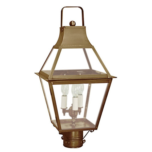 Uxbridge Three Light Post Mount in Antique Brass (196|2243ABLT3FST)