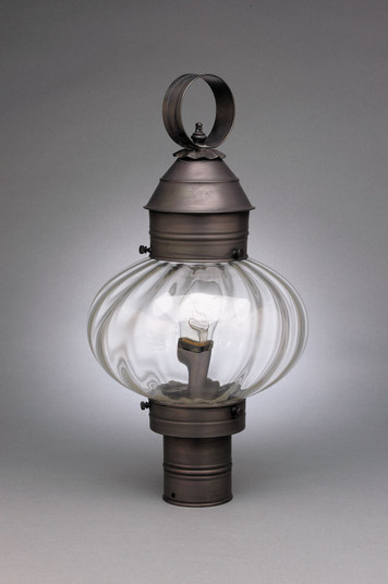 Cageless Onion One Light Post Mount in Antique Brass (196|2043ABMEDOPT)