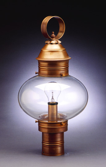 Cageless Onion One Light Post Mount in Antique Brass (196|2043ABMEDCLR)