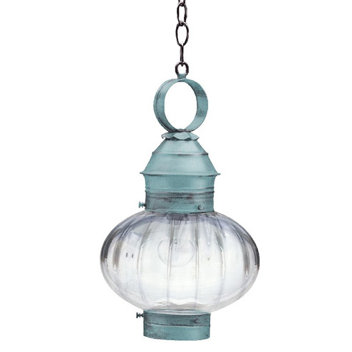 Cageless One Light Hanging Lantern in Verdi Gris (196|2042VGMEDOPT)