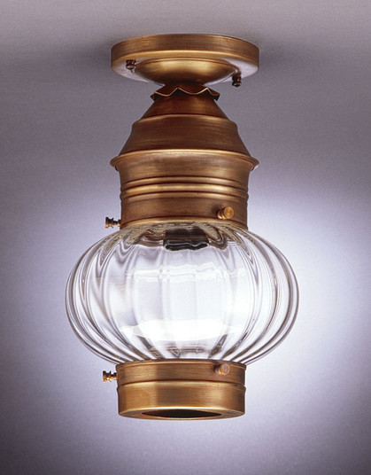 Cageless Onion One Light Flush Mount in Dark Antique Brass (196|2034DABMEDOPT)