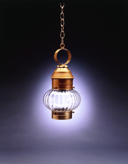 Cageless Onion One Light Hanging Lantern in Antique Brass (196|2032ABMEDOPT)