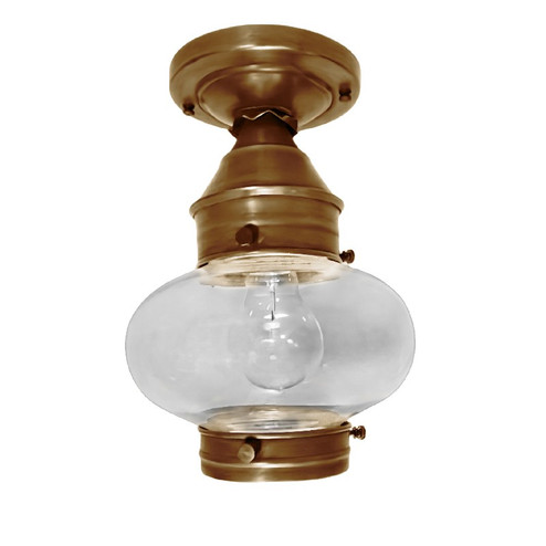 Cageless One Light Flush Mount in Antique Brass (196|2024ABMEDCLR)