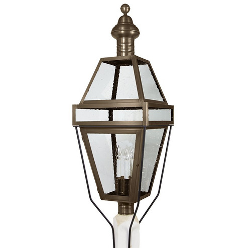 Boston Three Light Post Mount in Dark Antique Brass (196|1253DABLT3CSG)
