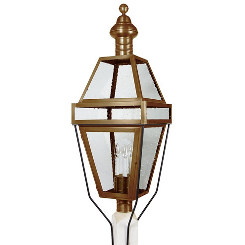 Boston Three Light Post Mount in Antique Brass (196|1253ABLT3CSG)