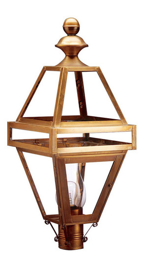 Boston One Light Post Mount in Antique Brass (196|1223ABCIMCLR)