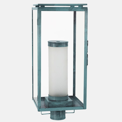 Downtown One Light Post Mount in Verdi Gris (196|11653VGFCYLCLR)